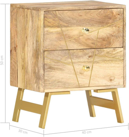 FAMIROSA Bedside Cabinet 15.7x11.8x19.7 Solid Mango Wood